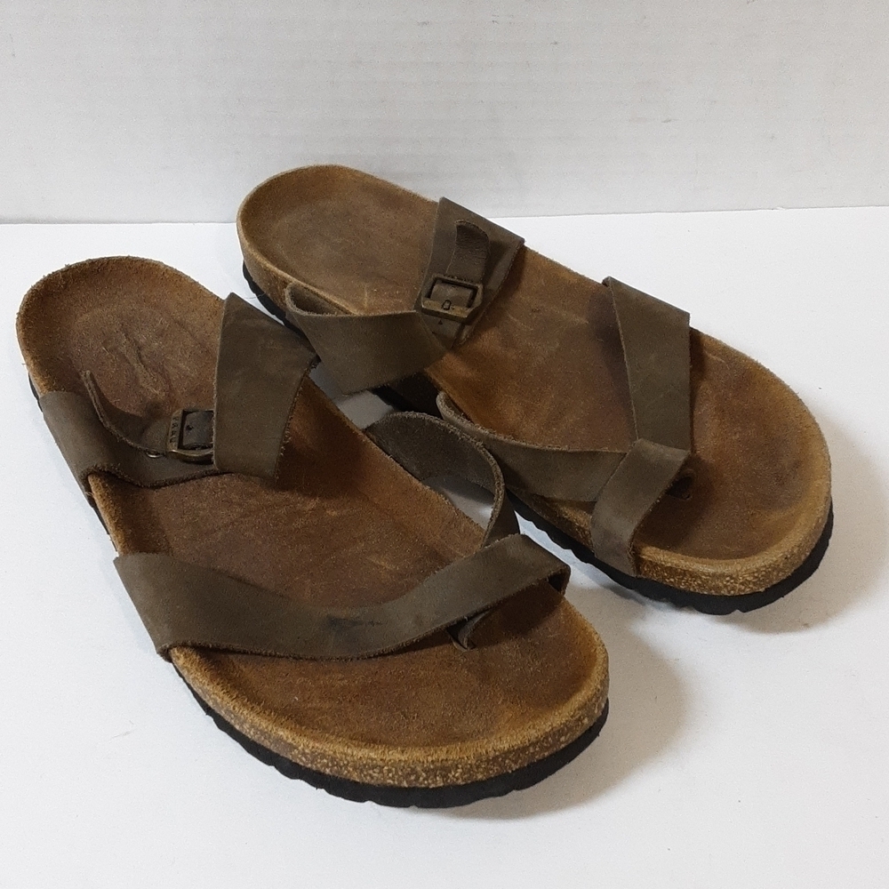 Frau  Slip-on strappy leather sandals  women 40 Vacation Beach Office Casual